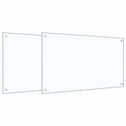 Set di 2 paraschizzi per cucina 100 x 60 cm resistenti al calore design moderno in vetro temperato trasparente 02_0056228