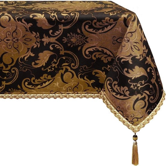 Tappeto per tavolo con chiodini, impermeabile, per tavolo da pranzo, vacanza, festa, soggiorno, decorazione (140 x 200 cm, nero)