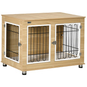 Gabbia Cane Esterno con Cuscino ¨C Zephmum ¨C Grigio Effetto Legno 90x58x65 cm