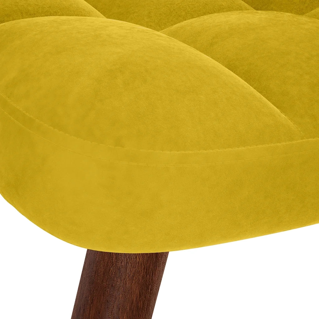 Sedia a dondolo con sgabello in velluto giallo CFW5572411