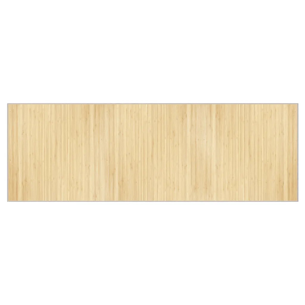 Tappeto Rettangolare Naturale Chiaro 100x300 cm in Bambù 376951