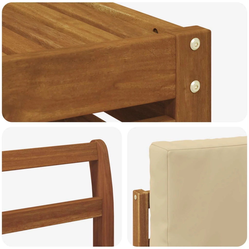 Set divano sezionale con cuscino 7 pcs Naturale e Beige 3375133