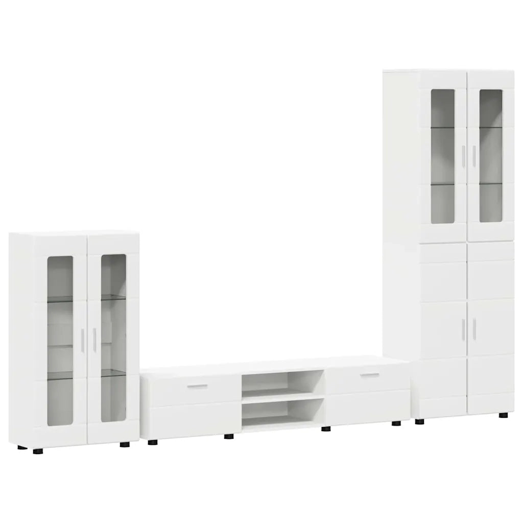Set mobile TV con cassetto FLORIN Bianco Legno multistrato