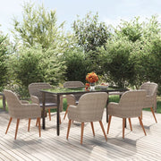 Set da Pranzo da Giardino 7 pz con Cuscini Marrone cod mxl 46195