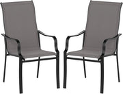 Set di 2/4 Sedie da Pranzo Giardino, Mobile da Pranzo con Schienale Alto, Struttura in Metallo, Poltrona per Esterno Giardio Balcone, Portata 150 kg