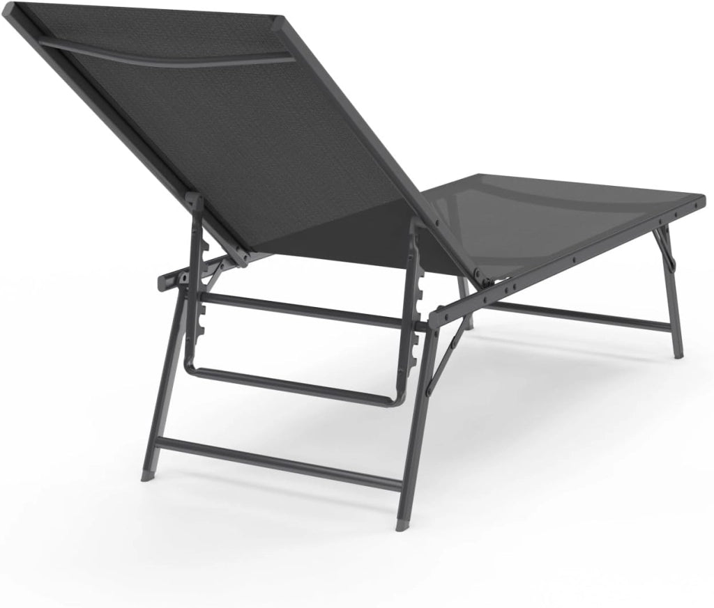 Set di 2 lettini da Giardino reclinabili Kailua in Acciaio Grigio Antracite e Tessuto Grigio