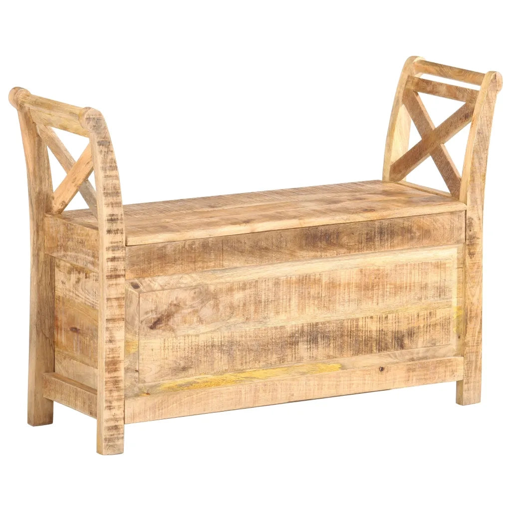 Panca per Ingresso-Sgabello-Panca da Corridoio 103x33x72 cm in Legno Massello di Mango