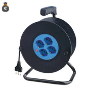 Alcapower Prolunga Avvolgicavo 25 metri con 4 Prese Universali Schuko Bipasso, Potenza Massima 2200W, Spina Italiana 16A 3 Poli, Serie Professionale