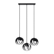 Lampada a sospensione FINARA nera 3 luci E27 Pure Lume