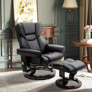 POLTRONA Relax massaggio girevole 79x82x101 cm Pelle rigenerata Nero
