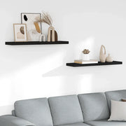 Scaffali a Parete 2 pz Neri 90x23,5x3,8 cm in MDF 323839