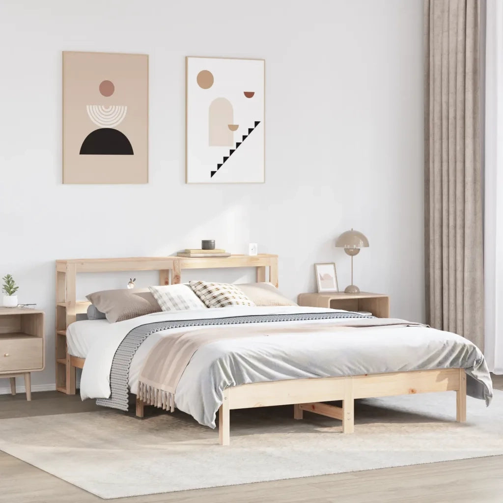 Letto senza Materasso-Struttura Letto 140x200 cm in Legno Massello di Pino 960465