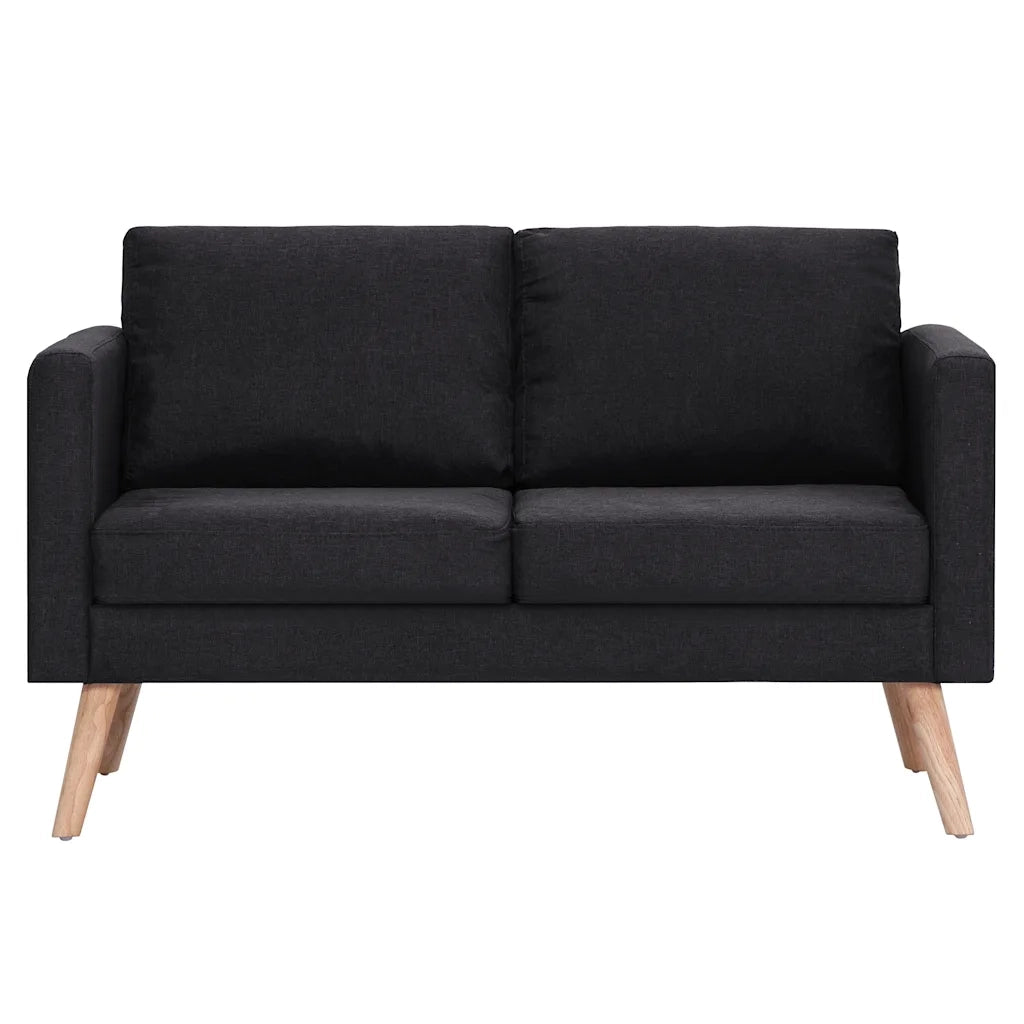 Divano a 2 Posti-Sofa 2 Posti in Tessuto Nero