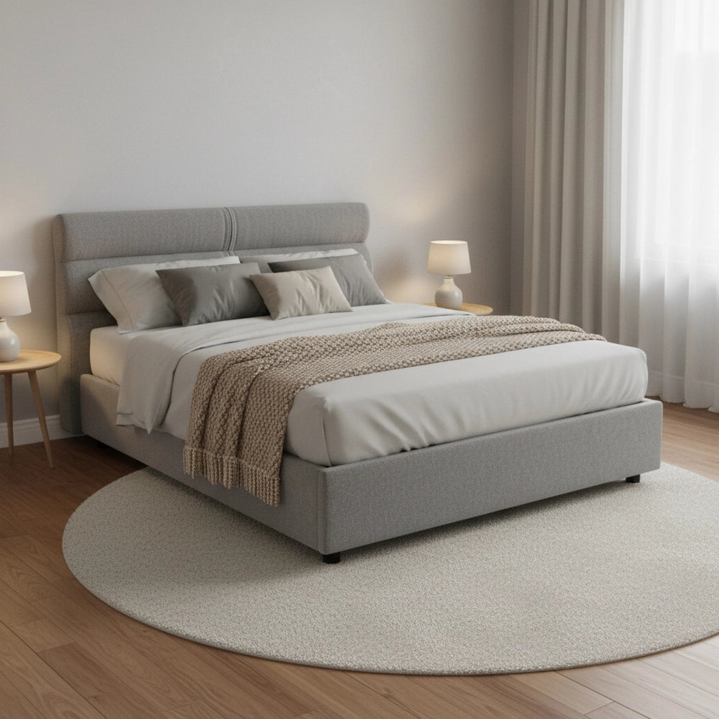 Briona, Letto Piazza e Mezza Sfoderabile Made in Italy, Grigio
