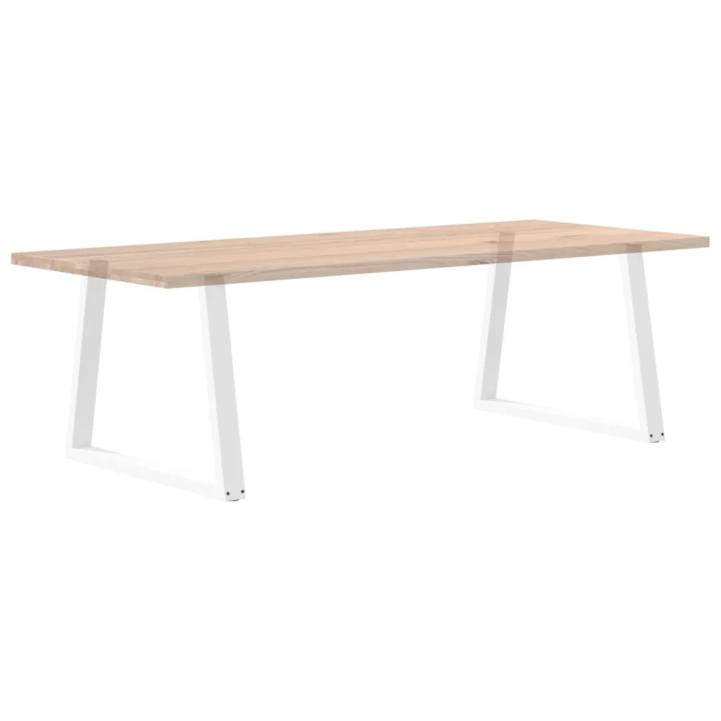 Gambe per tavolo da pranzo a forma di V 2 pz bianche 100x(72-73,3) cm in acciaio 4012581