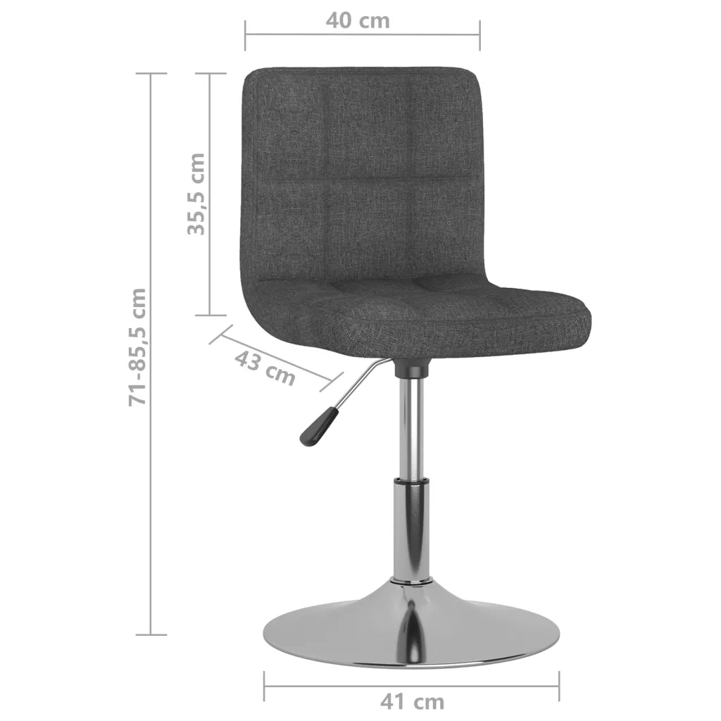 Sedie da Pranzo Girevoli 6 pz Grigio Scuro in Tessuto 3087459