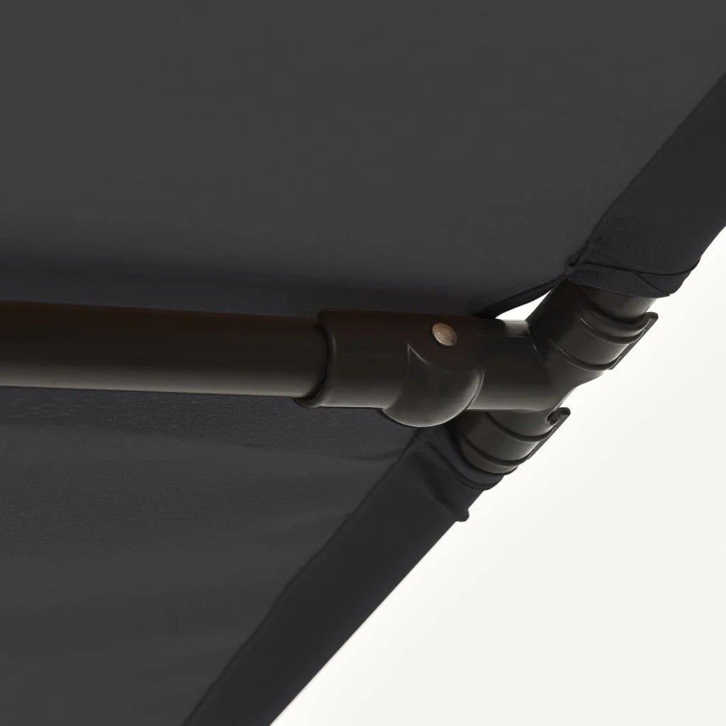Ombrellone da esterno con palo in alluminio 180 x 130 cm nero 02_0008214