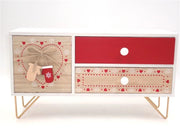 Mobiletto Mobile in Legno con 3 Cassetti Natalizio Natale 29 x 15 cm