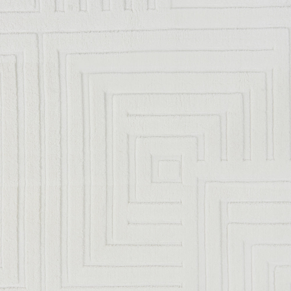 Tappeto da salotto rettangolare in jacquard, 160 x 160 cm, a pelo corto bianco sporco Stile Moderno