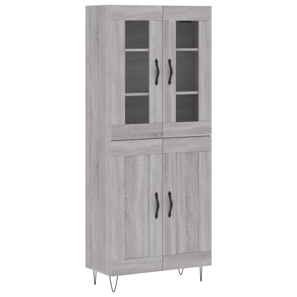 Credenza Grigio Sonoma 69,5x34x180 cm in Legno Multistrato 3198375