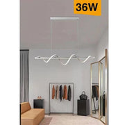 Trade Shop - Lampadario Led Sospensione 36w Moderna Twist Bianco Luce 6500k 3000k 4000k B65-b - -bianco Naturale      -