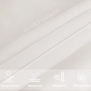 Schermo per balcone, protezione da intemperie, 75 x 600 cm, copertura per balcone, protezione UV PES, rivestimento per balcone, resistente all'usura, con cavi fissati con cinghie, bianco crema