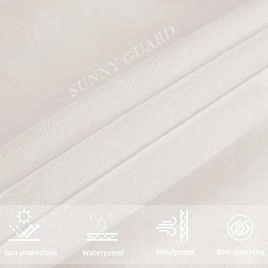 Schermo per balcone, protezione da intemperie, 75 x 600 cm, copertura per balcone, protezione UV PES, rivestimento per balcone, resistente all'usura, con cavi fissati con cinghie, bianco crema