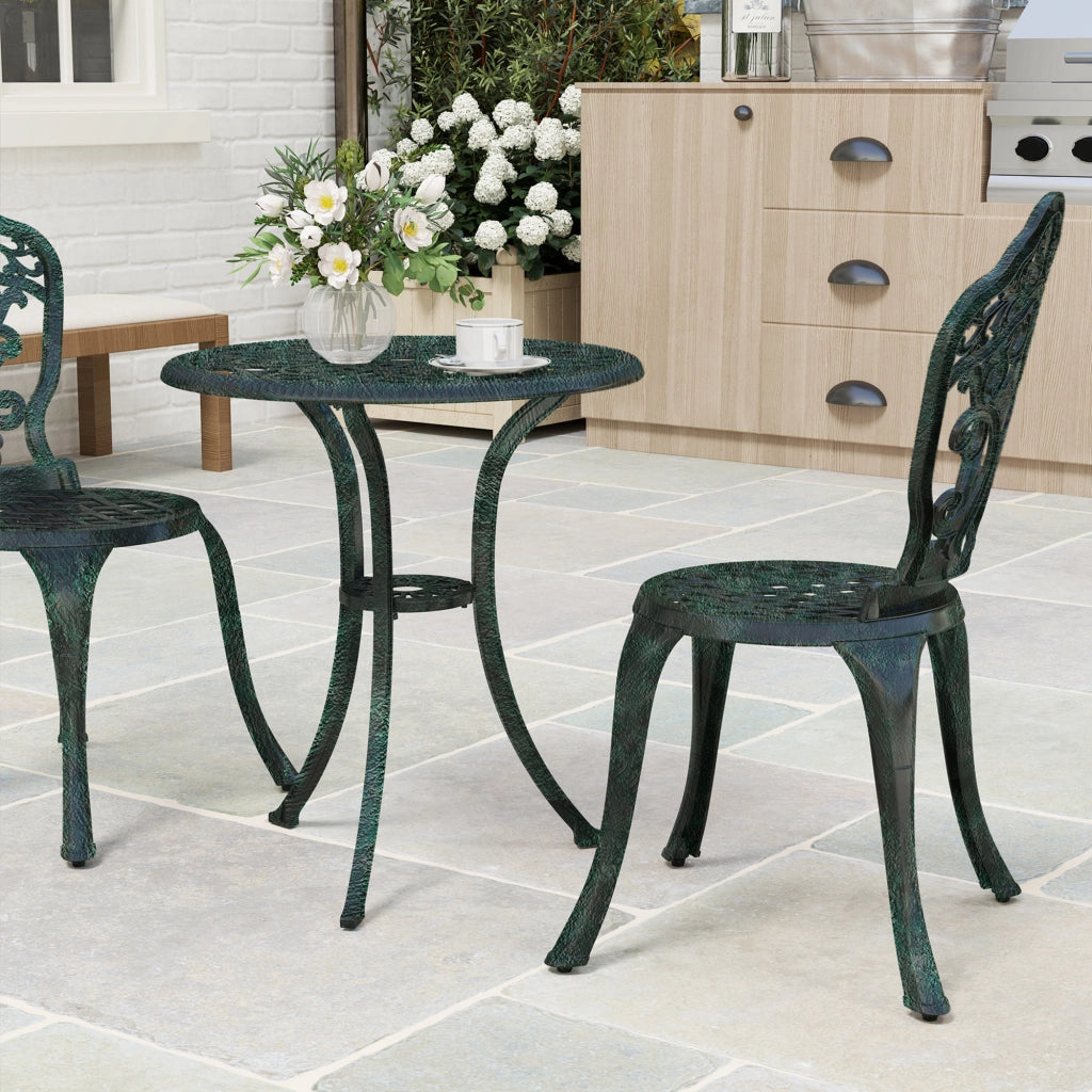 Set Bistrot Giardino 3 Pezzi ¨C Zephmum ¨C Aluminium Fer Forg¨¦ Grigio