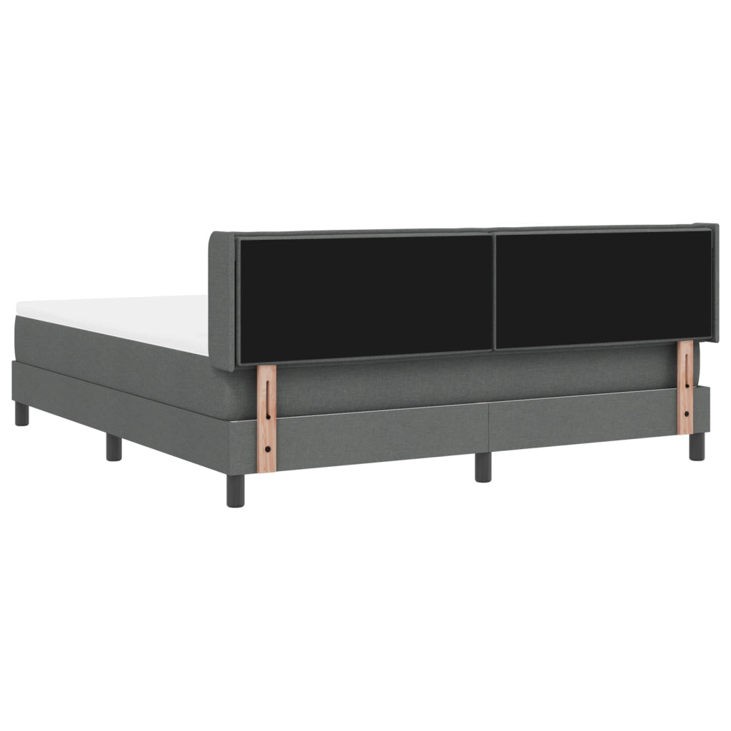 Letto con Box Spring e Materasso Grigio Scuro 180x200 cm in Tessuto