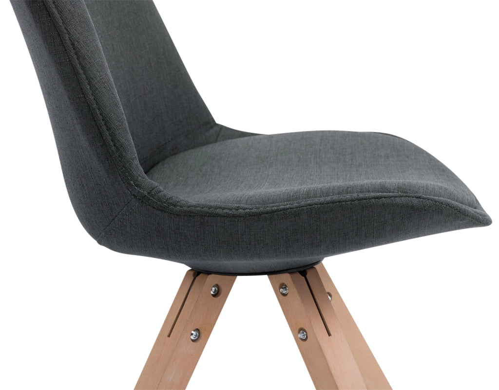 Set di 4 sedie per visitatori Toulouse Fabric Square grigio scuro,natura