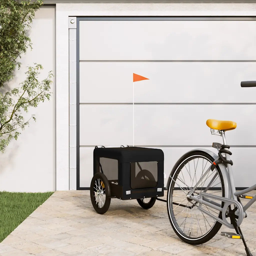 Rimorchio da Bici per Animali Nero Oxford e Ferro CFW2760042