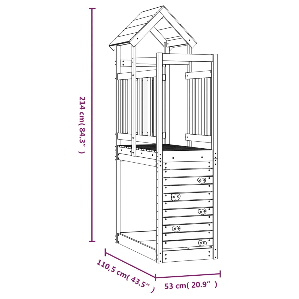 Torre da Gioco Marrone 53 x 110,5 x 214 cm Legno Douglas Solido CFW2129103