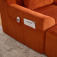 Poltrona oversize - Xylo - Velluto costato con tasche laterali, pouf e nessun assemblaggio