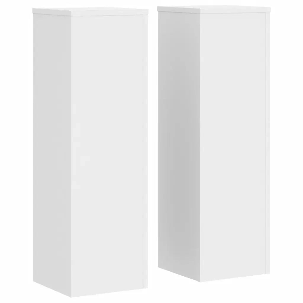 Supporti per Piante 2 pz Bianchi 25x25x80 cm Legno Multistrato 852942