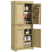 Credenza ¨C zephmum ¨C Rovere, Legno e Rattan, 76x40x183cm