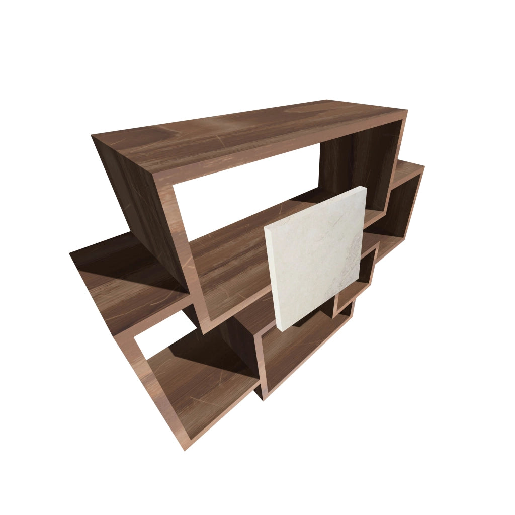 Sorrento - Scaffale a parete in legno melaminico 132x30xH75 cm, colore marrone