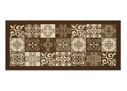 Tappeto Passatoia Runner Cucina Antiscivolo Lavabile Disegno Maiolica Suardi - 55x140 - Marrone