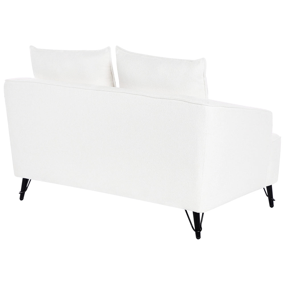 Set di divani a 2 + 3 posti con struttura in legno Boucle bianco Soggiorno