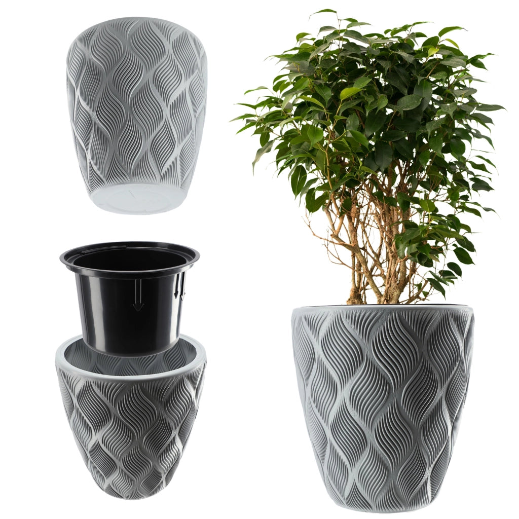 Vaso da fiori KADAX con inserto 32 cm, copertura in plastica alta