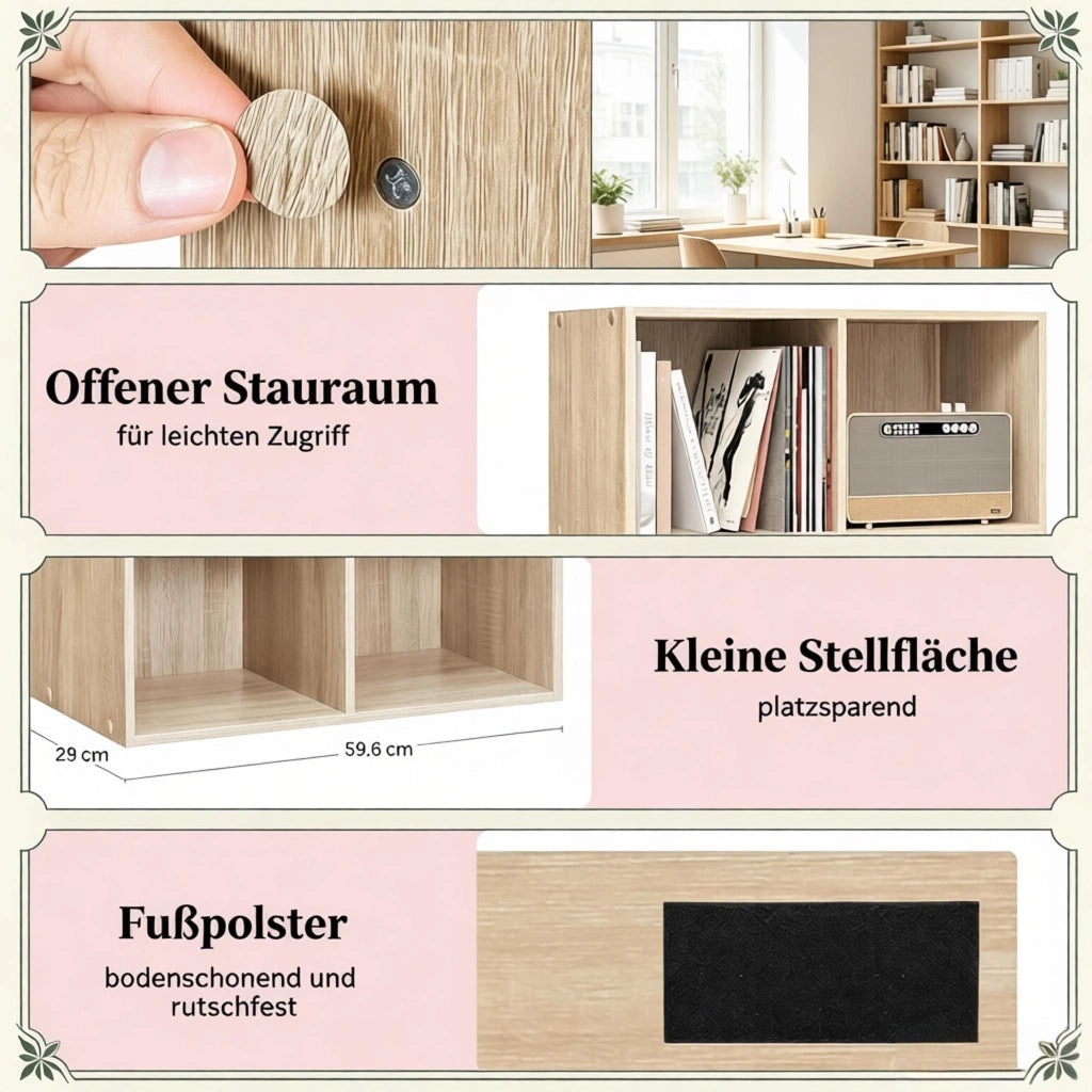 LIBRERIA A CUBI 59,6 x 89 x 29 cm Rovere