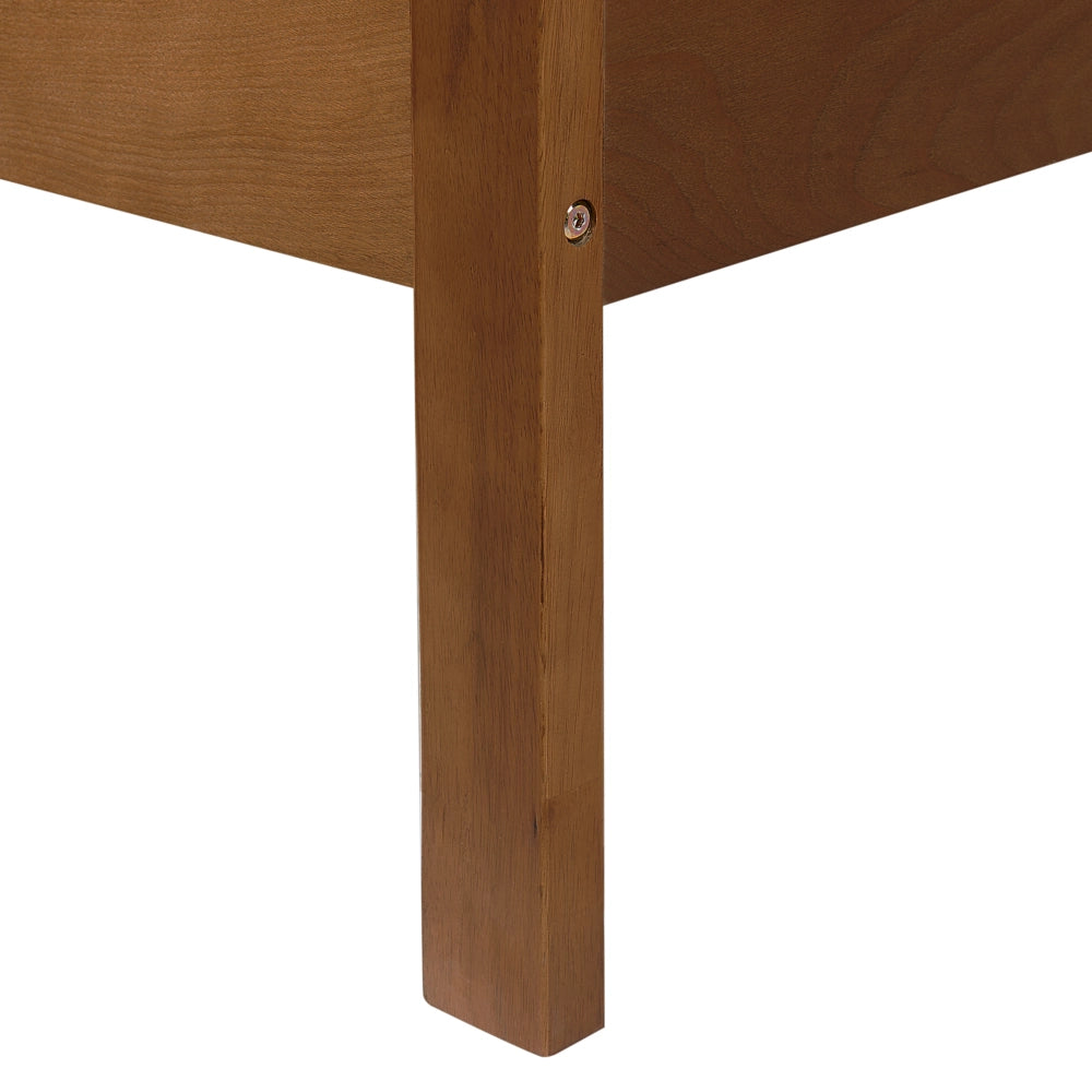 Letto in marrone scuro UE matrimoniale 180 x 200 cm con testiera a doghe Stile rustico minimalista con LED