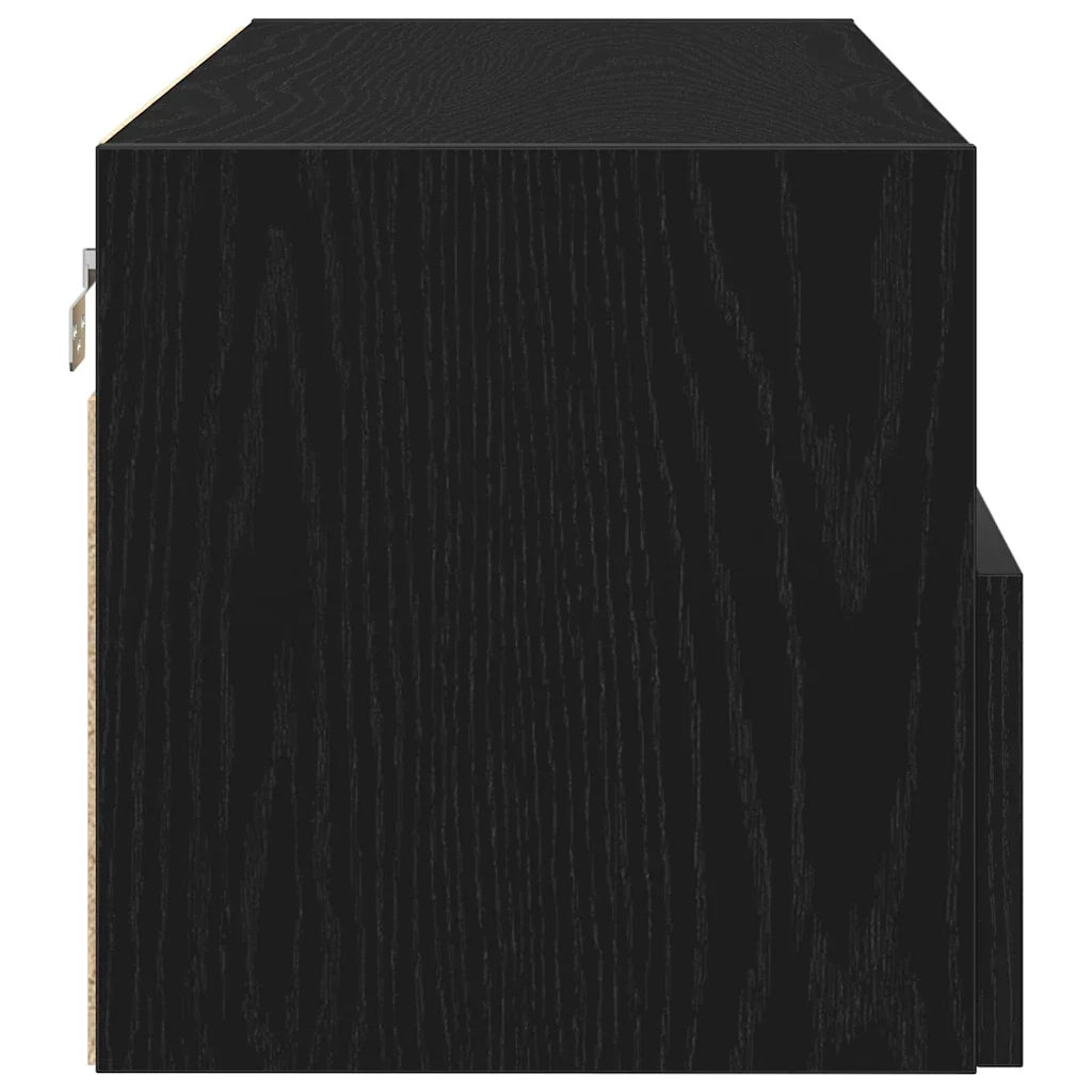 Mobile TV a parete dal design moderno 100 x 30 x 30 cm con pratico e lineare vano contenitore in legno composito nero 02_0051831