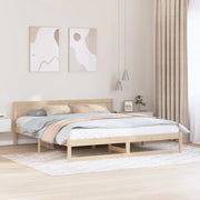 Struttura del letto-Giroletto Naturale 200 x 200 cm Pino massello 694136