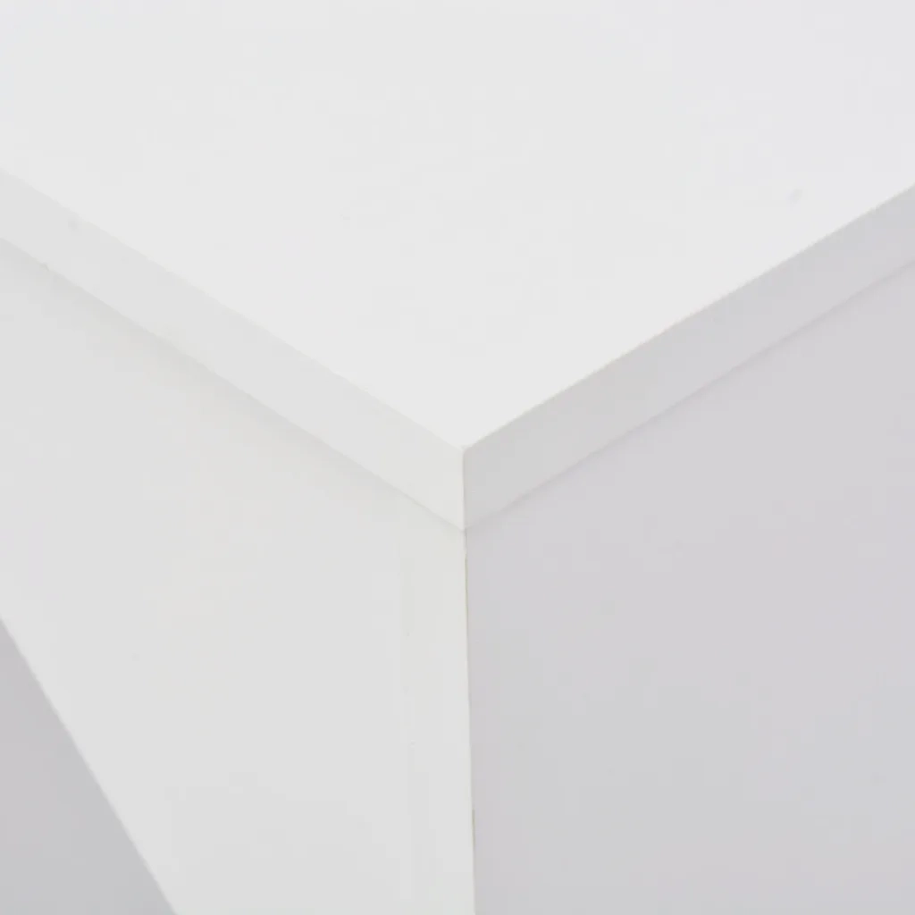 Tavolo da Bar con Scaffale Mobile Bianco 138x39x110 cm