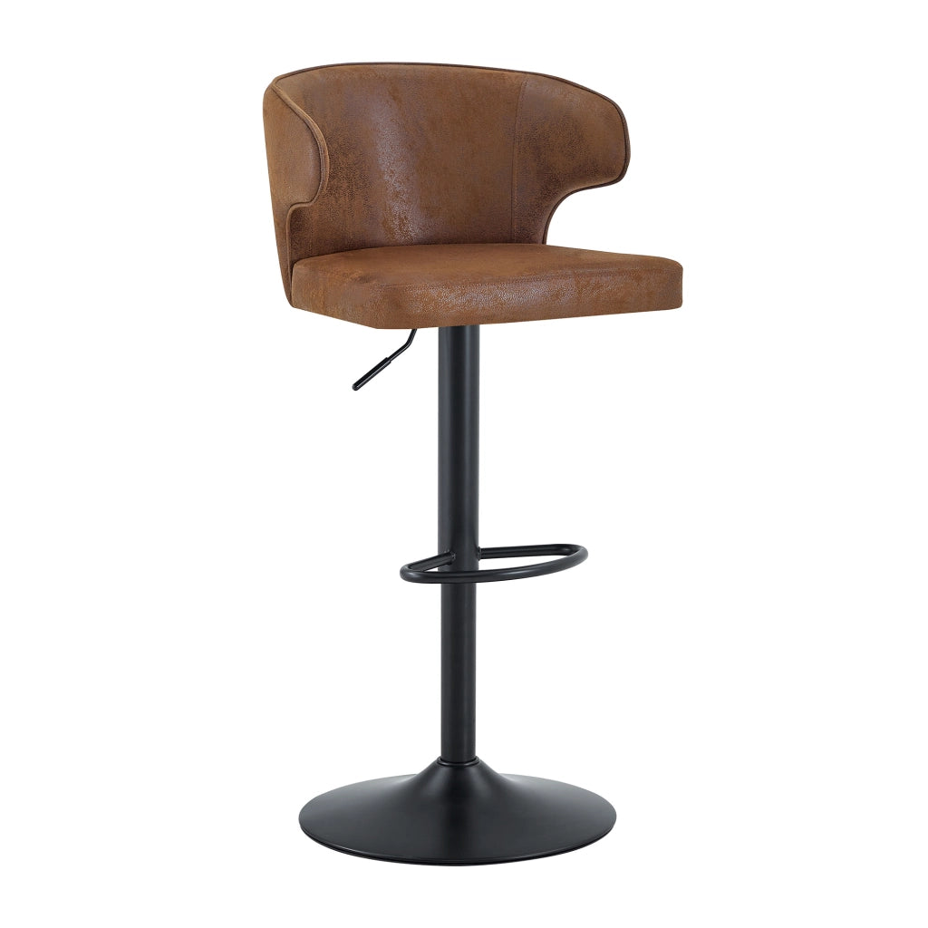 SGABELLO Bar regolabile 85-110 cm girevole 360° tessuto marrone Set da 2 pezzi