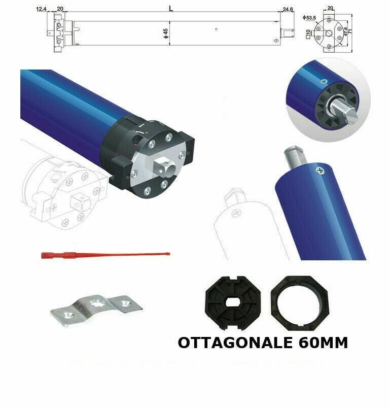 MOTORE ELETTRICO PER TAPPARELLA 80 KG 30 NM AVVOLGIBILE AUTOMATICO
