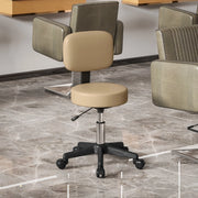 Chaise de bureau girevole con schienale ergonomico e altezza regolabile 5 rotelle in ecopelle marrone per salone