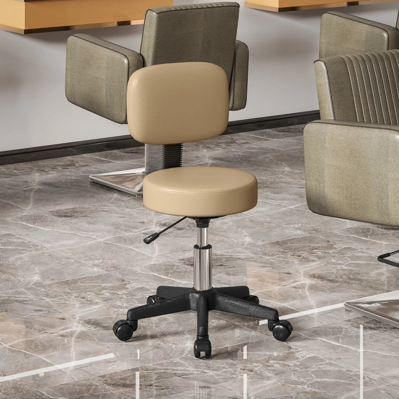Chaise de bureau girevole con schienale ergonomico e altezza regolabile 5 rotelle in ecopelle marrone per salone