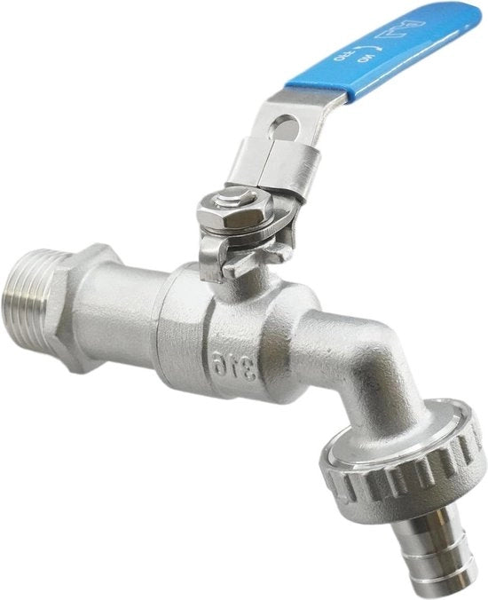 Valvola di sfioro in acciaio inossidabile V4A - PN 16 - valvola di aria compressa - valvola di regolazione per giardino - valvola di regolazione per tubi da 3-4 pollici