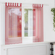 Tende in Voile con Passanti 2 pz Rosso Vino 140x140 cm 4102336